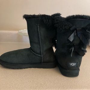 UGG Bailey Bow black boots. Size 7.